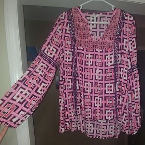 BNWT - Bright Pink, Navy and White Shirt
